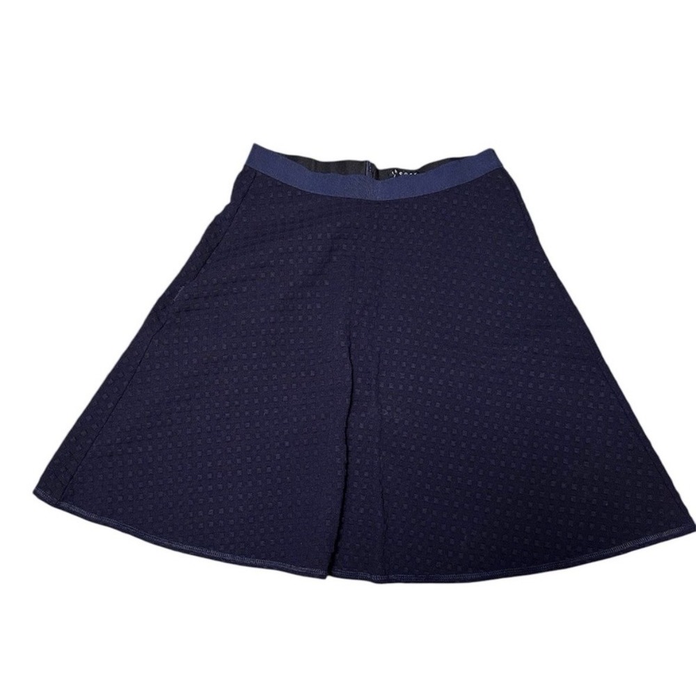 Theory Navy Blue Textured Waffle Knit A-Line Mini Skirt Womens Size Small